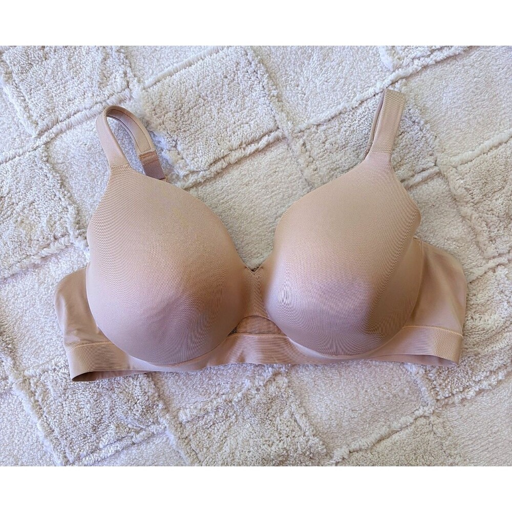 Cacique Comfort Bliss Lightly Lined Full Coverage Bra 44C Beige No Wire EUC